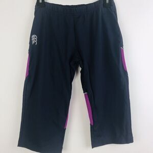 Canterbury of New Zealand IonX Capri Leggings Womens Large Black Purple Athletic